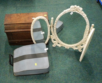 Lot 2166 - A cased Singer sewing machine, tri-fold oval...