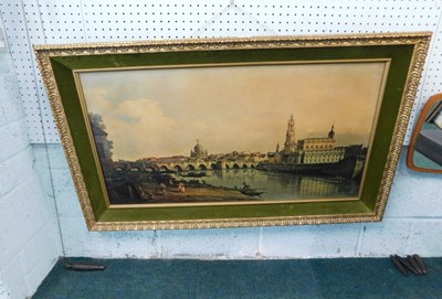 Lot 2185 - A view of Dresden after Canaletto, in a gilt...