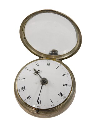 Lot 589 - A George III silver pair cased pocket watch,...