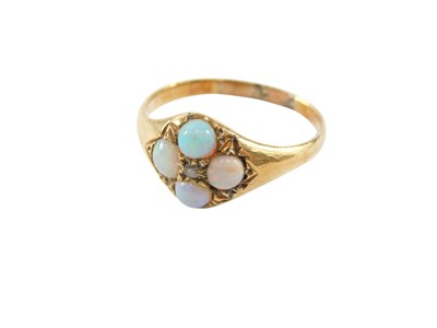 Lot 91 - An opal four stone ring, with a central small...