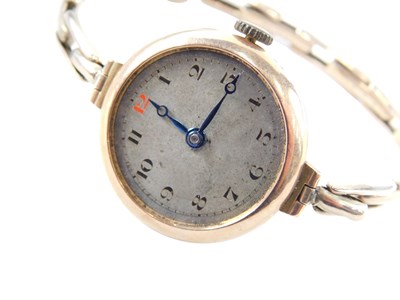 Lot 83 - A lady's 9ct rose gold cased wristwatch,...