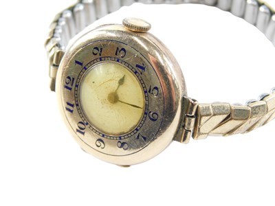 Lot 82 - A lady's 9ct gold cased half hunter style...