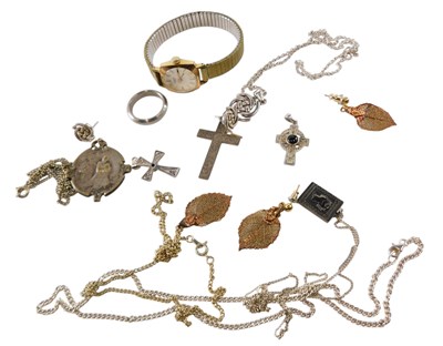 Lot 75 - Silver and costume jewellery, including an...