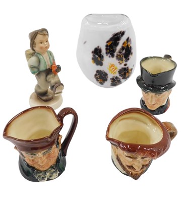 Lot 980 - Three Royal Doulton character jugs, a Hummel...