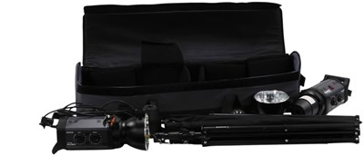 Lot 990 - A camera lighting rig, with travelling case, etc.