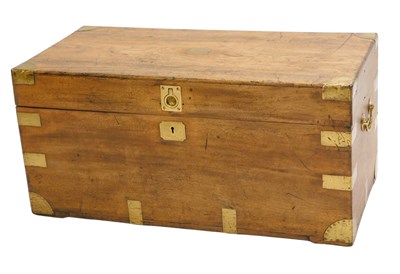 Lot 1053 - A camphorwood and brass bound campaign type...