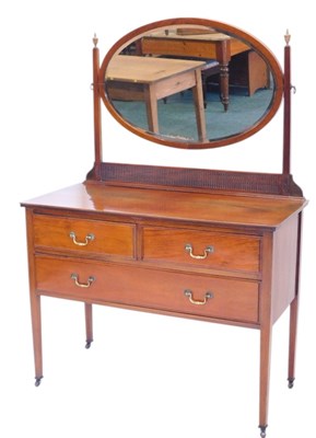 Lot 1062 - An Edwardian mahogany dressing table, the...