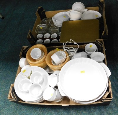 Lot 2230 - White glazed ceramics, to include flan dishes,...