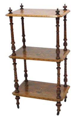 Lot 1065 - A Victorian walnut marquetry and parquetry...