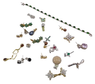 Lot 677 - Silver and gem or paste set...
