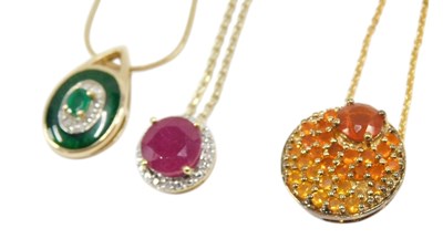 Lot 684 - Two costume jewellery necklaces, one with a...