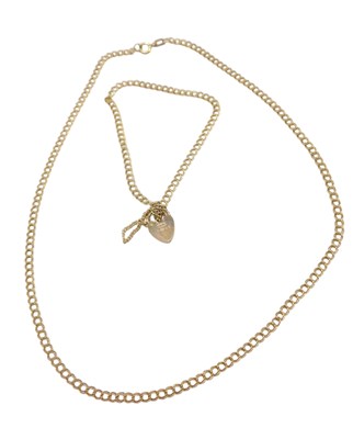Lot 621 - A 9ct gold double circular link neck chain, on...
