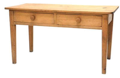 Lot 1086 - A pine kitchen or dairy table, the rectangular...