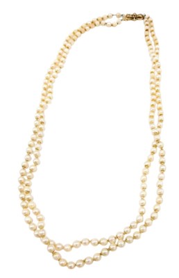 Lot 631 - A double strand of uniform cultured pearls, on...