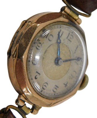 Lot 635 - A mid century 9ct gold cased lady's wristwatch,...