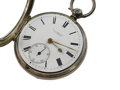 Lot 697 - A Victorian silver cased pocket watch, for TJ...
