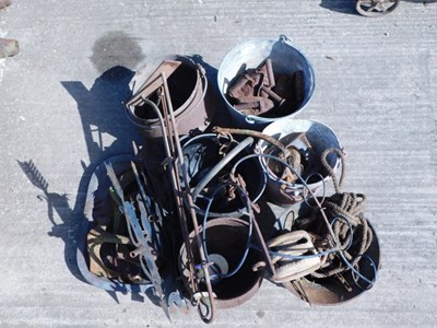 Lot 1211 - Various galvanised metal buckets, together...