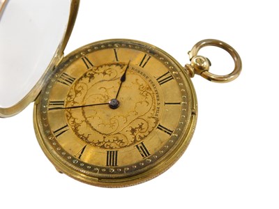 Lot 595 - An 18ct gold pocket watch by A Robert Stauffer...