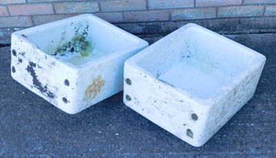 Lot 1216 - Two Belfast sinks, 20cm high, 46cm wide, 39cm...