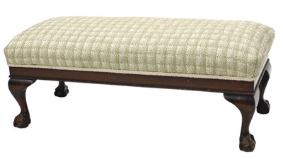 Lot 1100 - An early 20thC mahogany and beech stool, with...
