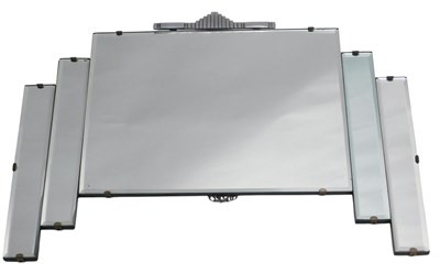 Lot 1107 - An Art Deco wall mirror, with chrome plated...
