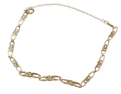 Lot 66 - A 9ct gold fancy link bracelet, on bolt ring...