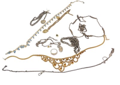 Lot 60 - Silver and costume jewellery, including a...