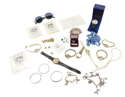 Lot 625 - Silver and costume jewellery, including babies...