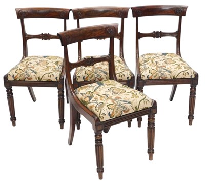 Lot 1133 - A set of four William IV mahogany dining...