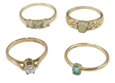 Lot 667 - A 9ct gold and cubic zirconia solitaire...
