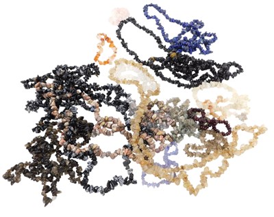 Lot 663 - Assorted semi-precious stone necklaces. (a...