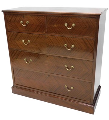 Lot 908 - An Edwardian mahogany chest of drawers, the...