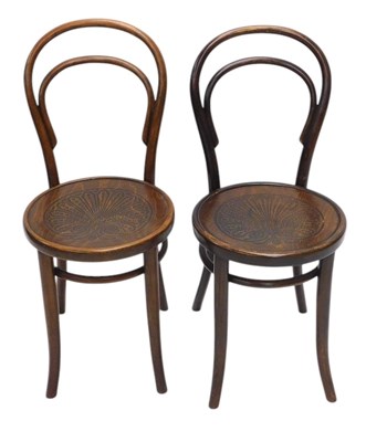 Lot 1161 - A pair of bentwood dining chairs, each with a...