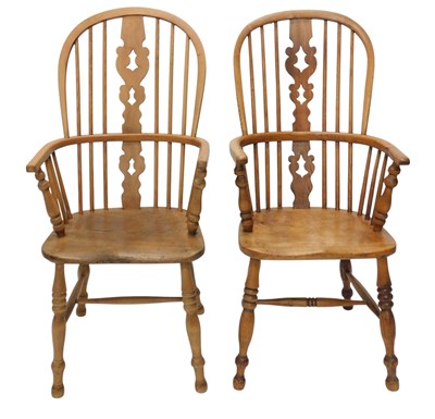 Lot 1165 - A matched pair of Windsor chairs, one a 19thC...