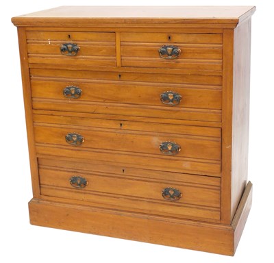 Lot 905 - A late Victorian pale walnut chest of drawers,...