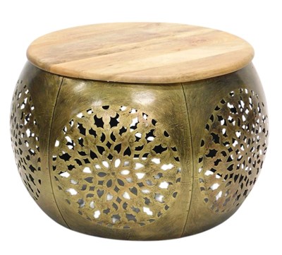 Lot 1182 - A modern low table, circular hardwood top, and...