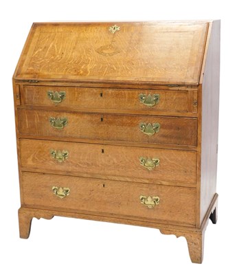 Lot 1190 - A 19thC oak and mahogany crossbanded...