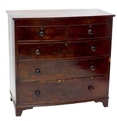 Lot 1194 - A Victorian mahogany bow fronted chest of...