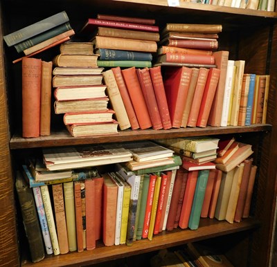 Lot 481b - Hunting.- 2 shelves mixed hunting.