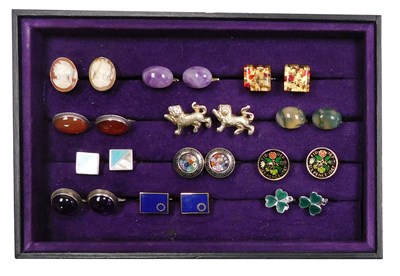 Lot 554 - Twelve pairs of gentleman's silver and dress...
