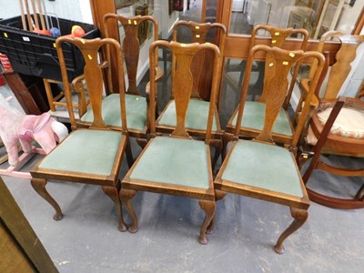 Lot 1531a - A set of six oak Queen Anne style dining...