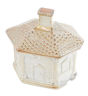Lot 834 - An early 19thC stoneware tobacco jar, modelled...