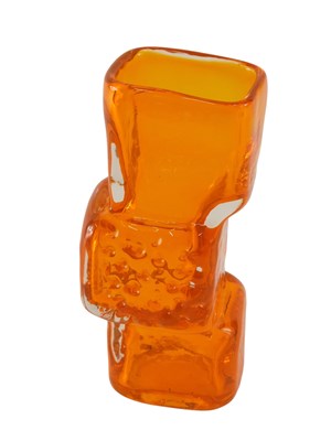 Lot 858 - A Whitefriars orange glass drunken bricklayer...