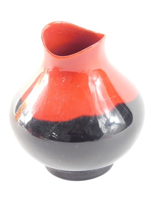 Lot 267 - A Royal Doulton black and red flambe vase,...