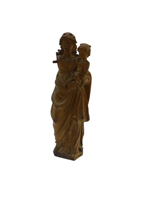 Lot 895 - A German carved oak figure of The Madonna and...