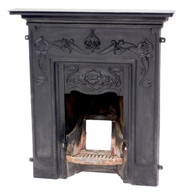 Lot 1046 - A cast iron Art Nouveau fire...