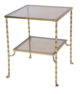 Lot 1135 - A 20thC brass two tier occasional table, with...