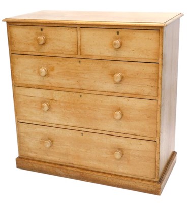 Lot 1136 - A Victorian pine chest of drawers, the top...