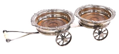 Lot 12 - A late 19thC silver plated double bottle...