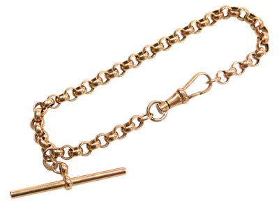 Lot 564 - A 9ct rose gold belcher link bracelet, on a...